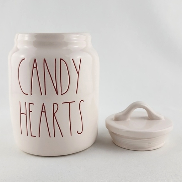 Rae Dunn By Magenta CANDY HEARTS Large Letters Ceramic Small 7 Inch Canister - Picture 6 of 10